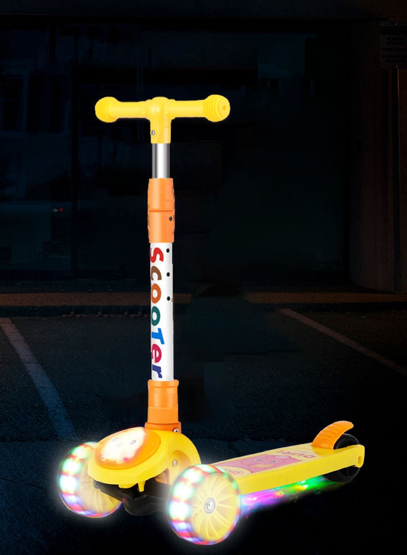 Sharpdo Children's Scooter Ride Led Light Flashing Wheel Adjustable Height Foldable Scooter Outdoor Activities For Boys Girls - Image 5