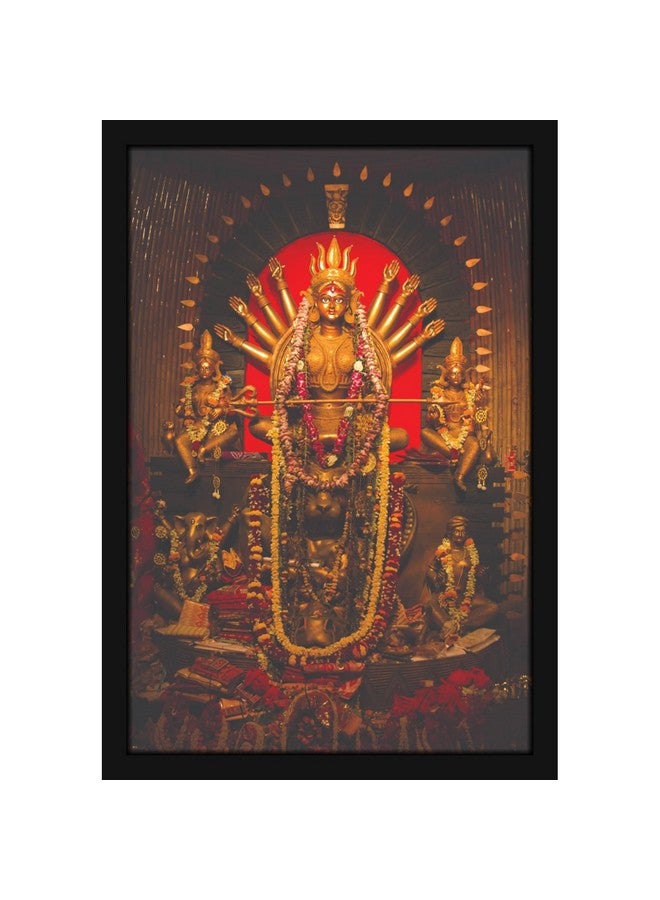 Mad Masters Durga Devi Goddess Kali Mata Painting Hanging Photo Frame Decorative Item for Living Room, Bedroom, Home Decor and Wall Decoration (MM 1546, 8x12 Inch, Canvas, With Plexi Glass) - Image 1