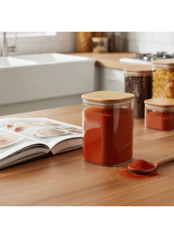 Danny Home Glass Storage Jar with Bamboo Lid – 1100 ml - Image 2