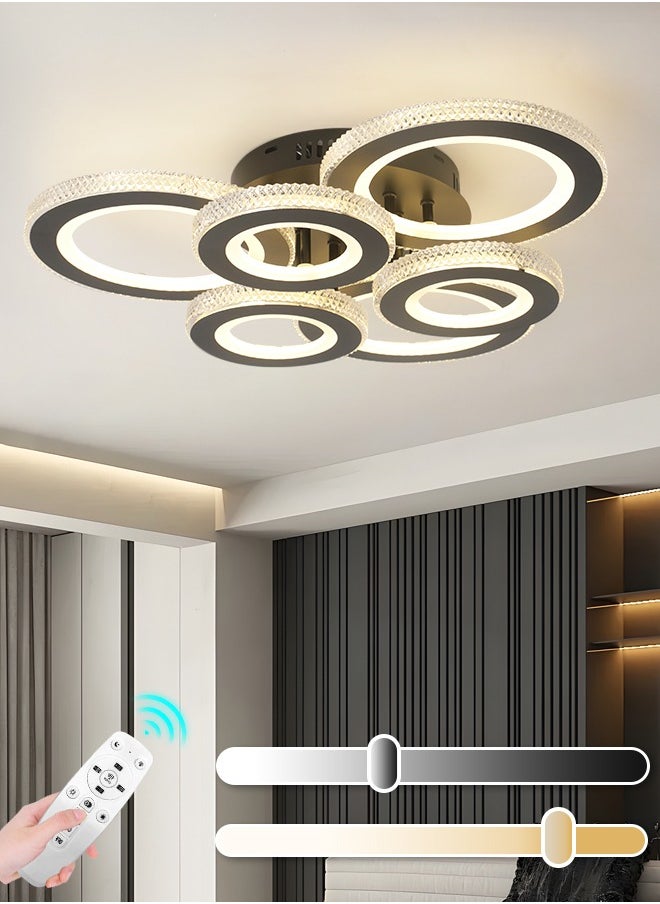 LED Round LED Ceiling Light Fixture, Modern Black Flush Mount Lamp with Remote Control for Bedroom, Living Room, Dining Room, Library, 60W, 3000K-6000K - pzsku/ZA4DE3EADE6BDC098DE1AZ/45/_/1738564851/db941eab-23e9-4ddb-96cb-2a6e4628799f