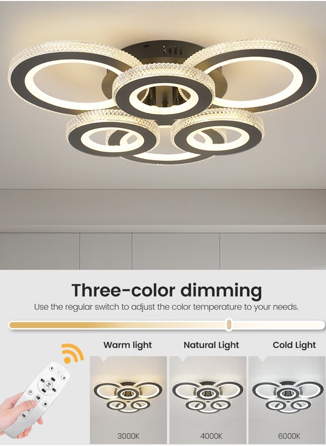 LED Round LED Ceiling Light Fixture, Modern Black Flush Mount Lamp with Remote Control for Bedroom, Living Room, Dining Room, Library, 60W, 3000K-6000K - pzsku/ZA4DE3EADE6BDC098DE1AZ/45/_/1738564861/17c000bb-6155-44d5-98ec-f14a2d97d3b9