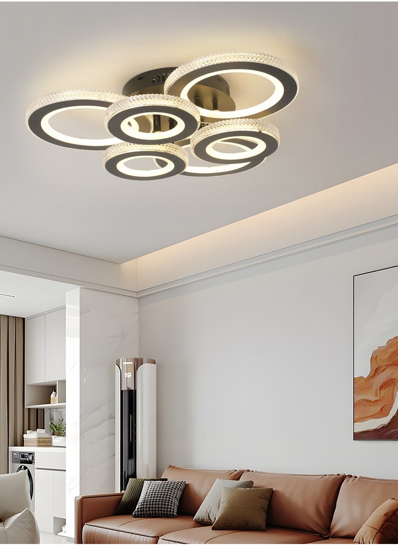 LED Round LED Ceiling Light Fixture, Modern Black Flush Mount Lamp with Remote Control for Bedroom, Living Room, Dining Room, Library, 60W, 3000K-6000K - pzsku/ZA4DE3EADE6BDC098DE1AZ/45/_/1738564892/25866654-6f65-4c8e-9c29-d1eb69fbcbb3