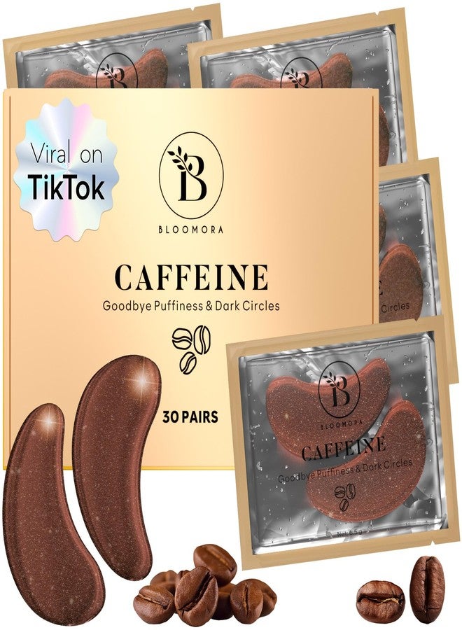 BLOOMORA Caffeine Under Eye Patches(30 Pairs) Under Eye Patches for Dark Circles, Puffy Eyes - Caffeine - Image 1