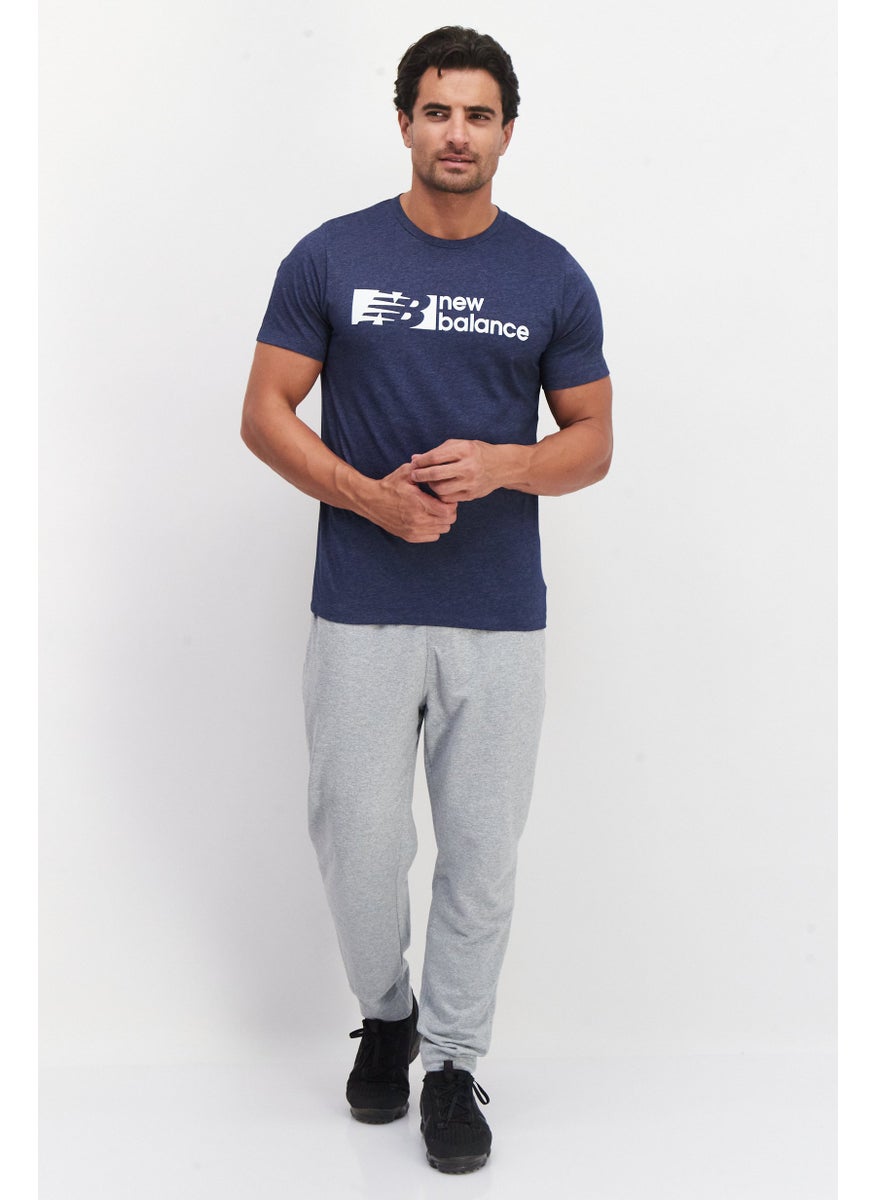 New Balance Men Sportswear Fit Short Sleeve Outdoor T-Shirt, Blue  - Image 4