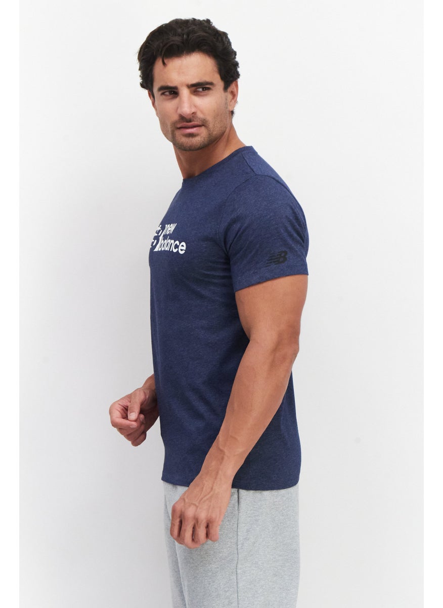 New Balance Men Sportswear Fit Short Sleeve Outdoor T-Shirt, Blue  - Image 3