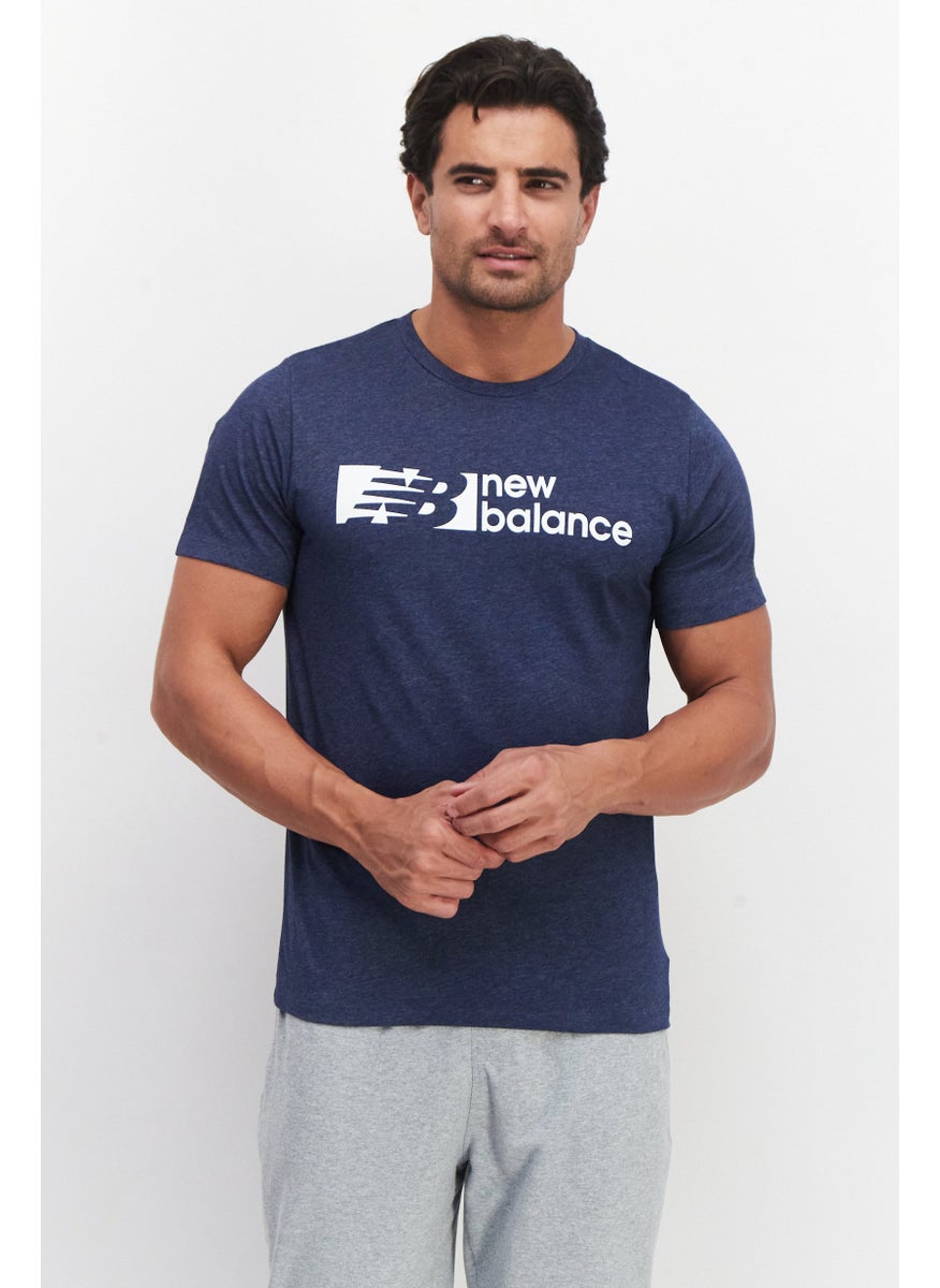 New Balance Men Sportswear Fit Short Sleeve Outdoor T-Shirt, Blue  - Image 1