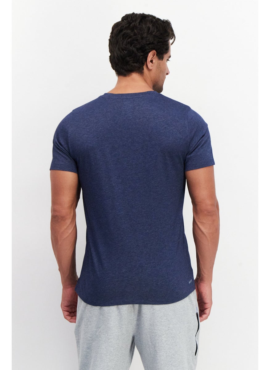 New Balance Men Sportswear Fit Short Sleeve Outdoor T-Shirt, Blue  - Image 2