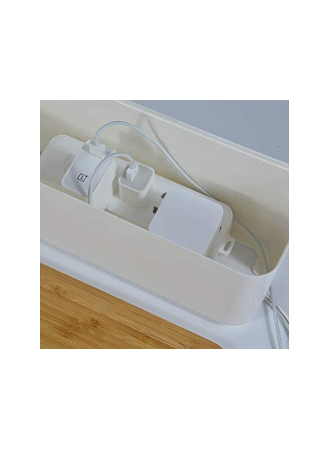 Yardwe صندوق إدارة الكابلات ومخارج تنظيم الأسلاك لإخفاء شرائط الطاقة والأسلاك الكهربائية من التلفاز وأجهزة الكمبيوتر والمكاتب آمن كهربائيًا أبيض - Image 4