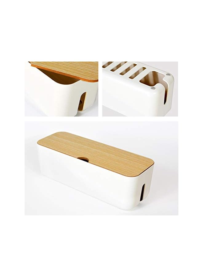 Yardwe صندوق إدارة الكابلات ومخارج تنظيم الأسلاك لإخفاء شرائط الطاقة والأسلاك الكهربائية من التلفاز وأجهزة الكمبيوتر والمكاتب آمن كهربائيًا أبيض - Image 5