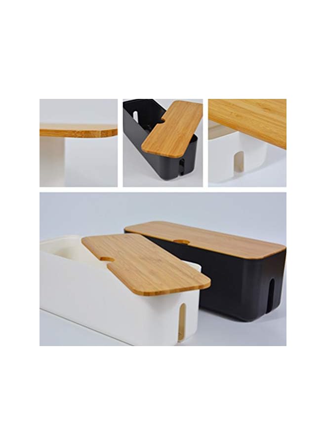 Yardwe صندوق إدارة الكابلات ومخارج تنظيم الأسلاك لإخفاء شرائط الطاقة والأسلاك الكهربائية من التلفاز وأجهزة الكمبيوتر والمكاتب آمن كهربائيًا أبيض - Image 3