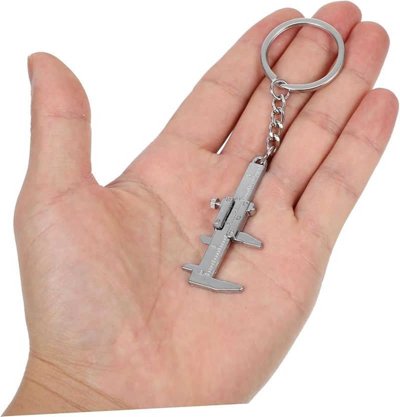 4Pcs Mini Stainless Steel Vernier Caliper Pendant Keychain Portable Measuring Tool - Image 5