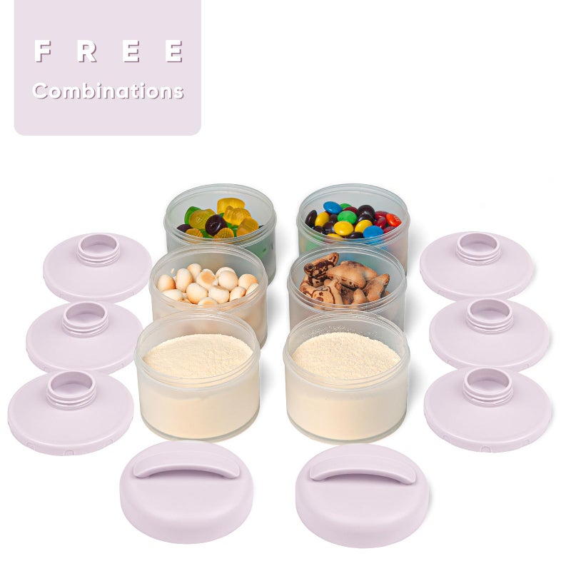 Termichy Stackable Formula Dispenser Portable Milk Powder Container, 2 Pack, Light Purple - Image 3