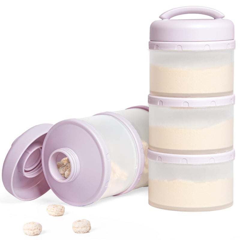 Termichy Stackable Formula Dispenser Portable Milk Powder Container, 2 Pack, Light Purple - Image 1