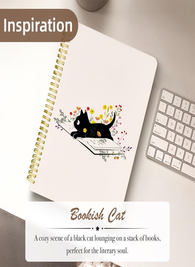 Stanoha Cute Spiral Notebook journal B5 Aesthetic Pretty Design for Women Girls Kawaii with Pocket, 10 x 7.2 inch, Lined, Cat Book - Image 3