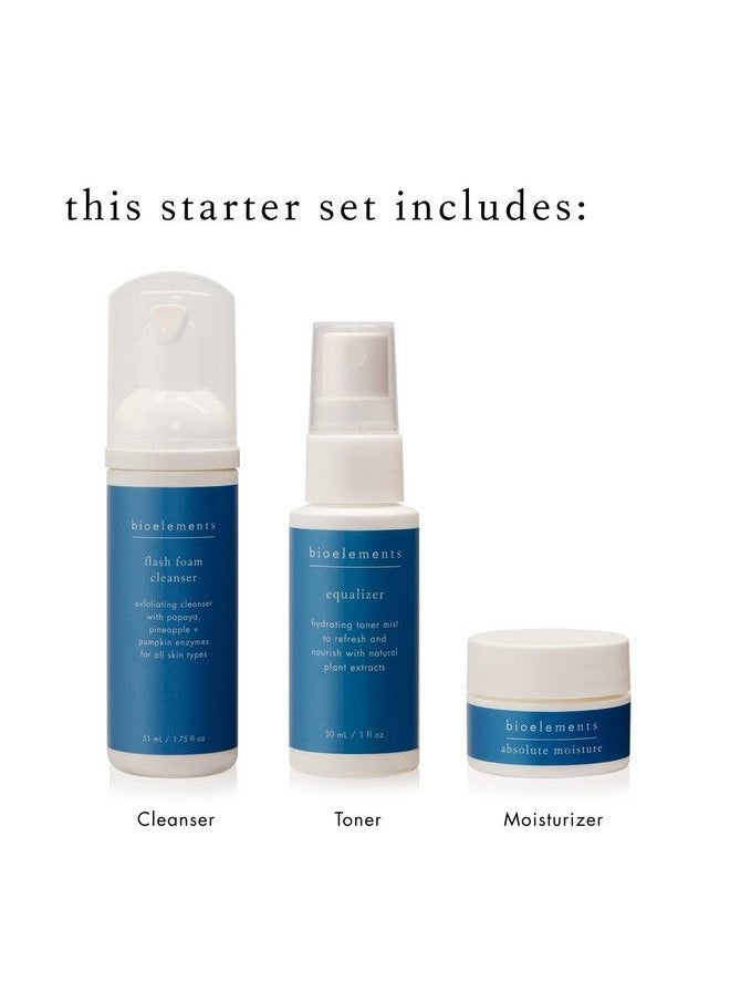 Bioelements 3Step Mini Starter Set: Combination Skin Includes Flash Foam Cleanser Equalizer Toner & Absolute Moisture Moisturizer Vegan Gluten Free Never Tested On Animals  - Image 4