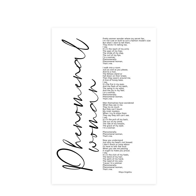 Pennclys Maya Angelou Quotes Wall Art Decor Black Woman Canvas Art Phenomenal Women Wall Decor Office Artwork Pictures Black People Inspirational Posters Prints for Office 16x24 Inch Unframed - Image 2
