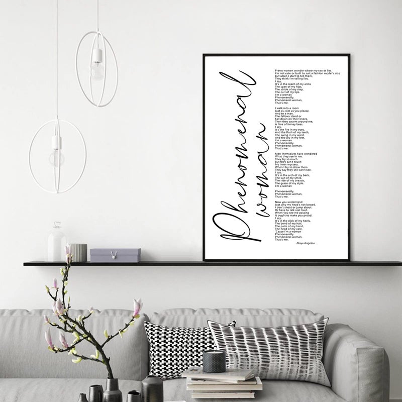 Pennclys Maya Angelou Quotes Wall Art Decor Black Woman Canvas Art Phenomenal Women Wall Decor Office Artwork Pictures Black People Inspirational Posters Prints for Office 16x24 Inch Unframed - Image 5