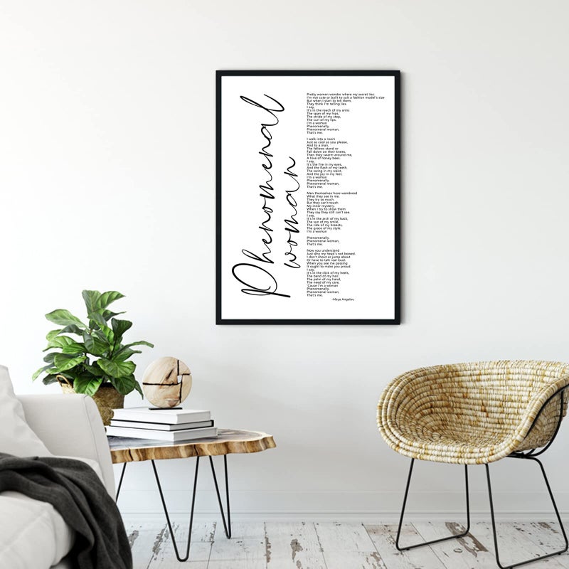 Pennclys Maya Angelou Quotes Wall Art Decor Black Woman Canvas Art Phenomenal Women Wall Decor Office Artwork Pictures Black People Inspirational Posters Prints for Office 16x24 Inch Unframed - Image 4
