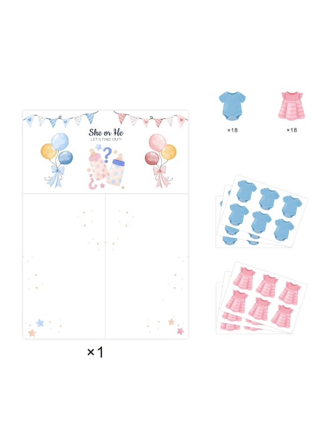 XIYU Baby Gender Reveal Board with Stickers Baby Shower Party Voting Poster Games Kit Boy or Girl - Image 1