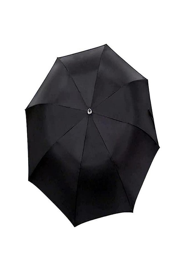 EXEMARTZ Black Umbrella | 3 Fold Umbrella Protection from Rain and Sun Rays for Girls/Boys | Round Handle | 1 pc, Solid 3 fold Umbrella | Windproof Umberalla - Image 4
