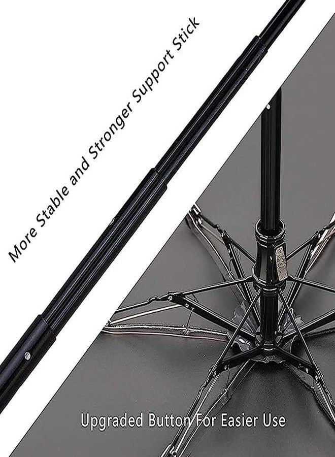 EXEMARTZ Black Umbrella | 3 Fold Umbrella Protection from Rain and Sun Rays for Girls/Boys | Round Handle | 1 pc, Solid 3 fold Umbrella | Windproof Umberalla - Image 5