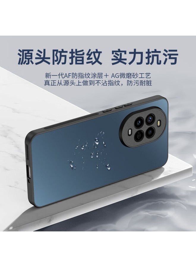 Hotfire Ag Matte Phone Case For Huawei Nova 14 Pro, Full Coverage Anti-drop Anti-fingerprint Simple Design - Deep Sea Blue