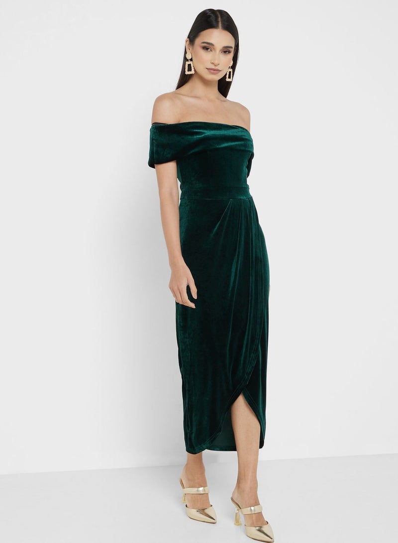 Ella Limited Edition Velvet Off-Shoulder Dress - Image 4