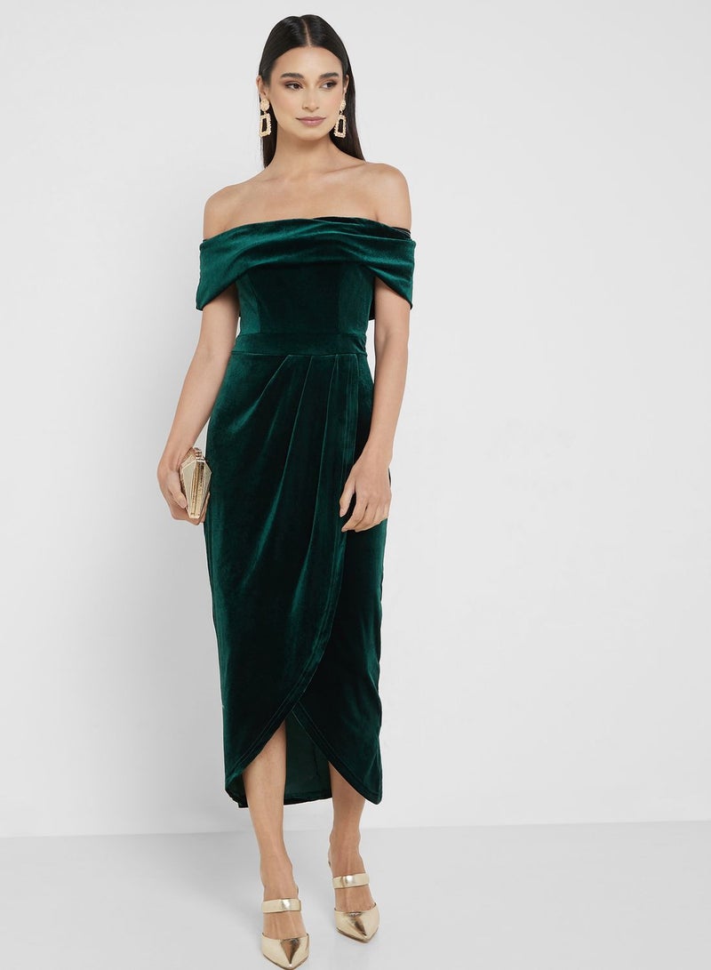 Ella Limited Edition Velvet Off-Shoulder Dress - Image 1