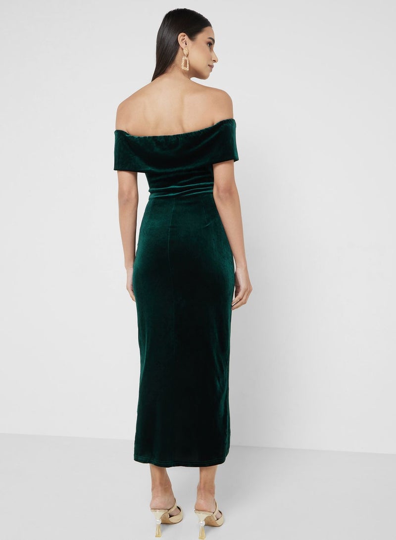 Ella Limited Edition Velvet Off-Shoulder Dress - Image 2