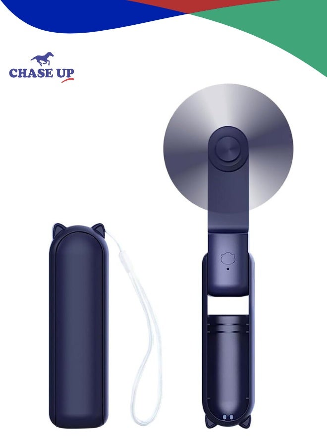 Chase Up Portable Fan, USB Rechargeable 1200mAh Battery And 3 Adjustable Speed, Foldable Handheld Personal Eyelash Fan for Girls Women, For Travelling, Outdoor - Image 1