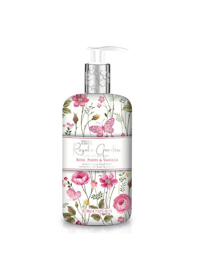 Baylis & Harding غسول يدين بايليس وهاردينغ رويال غاردن روز، الخشخاش والفانيليا، 500 مل (عبوة من 1) - صديق للنباتيين - Image 3