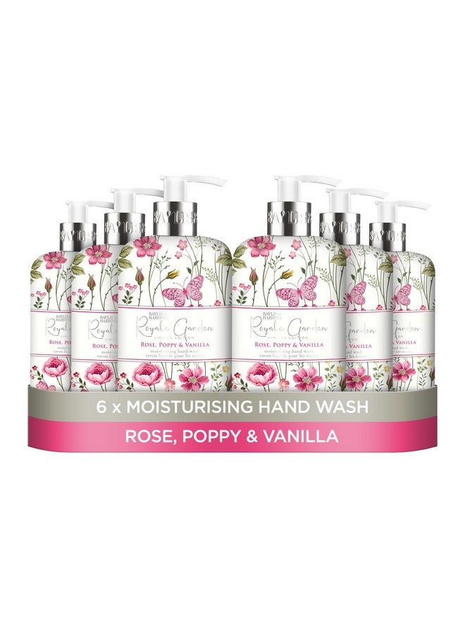 Baylis & Harding غسول يدين بايليس وهاردينغ رويال غاردن روز، الخشخاش والفانيليا، 500 مل (عبوة من 1) - صديق للنباتيين - Image 2