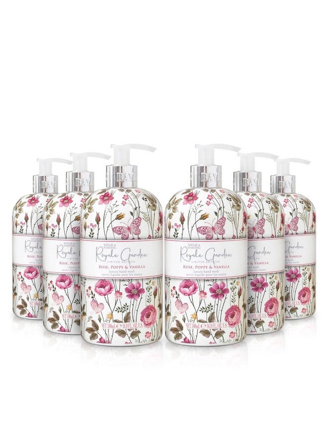 Baylis & Harding غسول يدين بايليس وهاردينغ رويال غاردن روز، الخشخاش والفانيليا، 500 مل (عبوة من 1) - صديق للنباتيين - Image 1