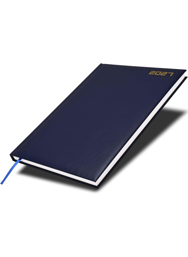 FIS 2027 A4 Size Agenda Diary (210x297mm), 1 Side Padded Cover Vinyl Materials, Saturday & Sunday Combined, English, 60gsm White Paper, Red Cover - FSDI48E27RE - Image 1