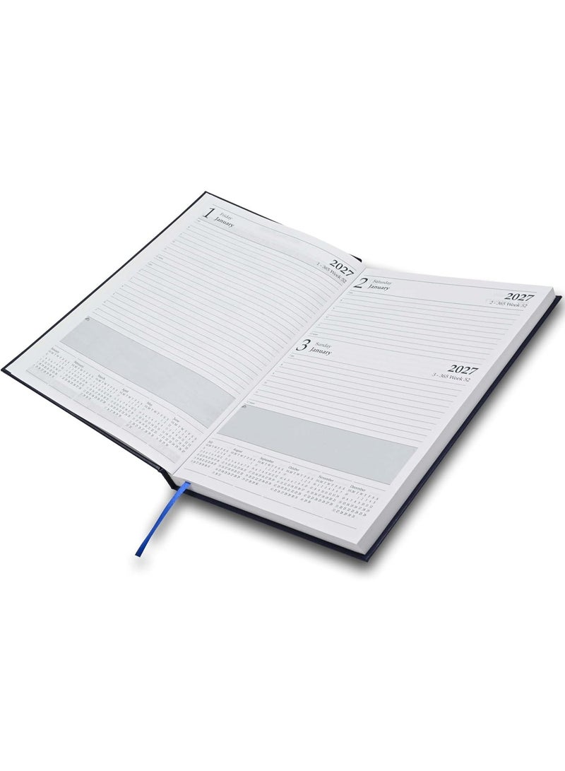 FIS 2027 A4 Size Agenda Diary (210x297mm), 1 Side Padded Cover Vinyl Materials, Saturday & Sunday Combined, English, 60gsm White Paper, Red Cover - FSDI48E27RE - Image 2