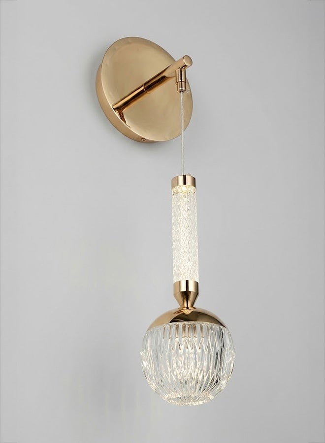 SPOLUX Modern Lighting, Wall lamp, Light, Acrylic LED wall lamp, French Gold Color, d:15,h:44 cm, Sutiable for bedroom and living room, Rope material - Image 3