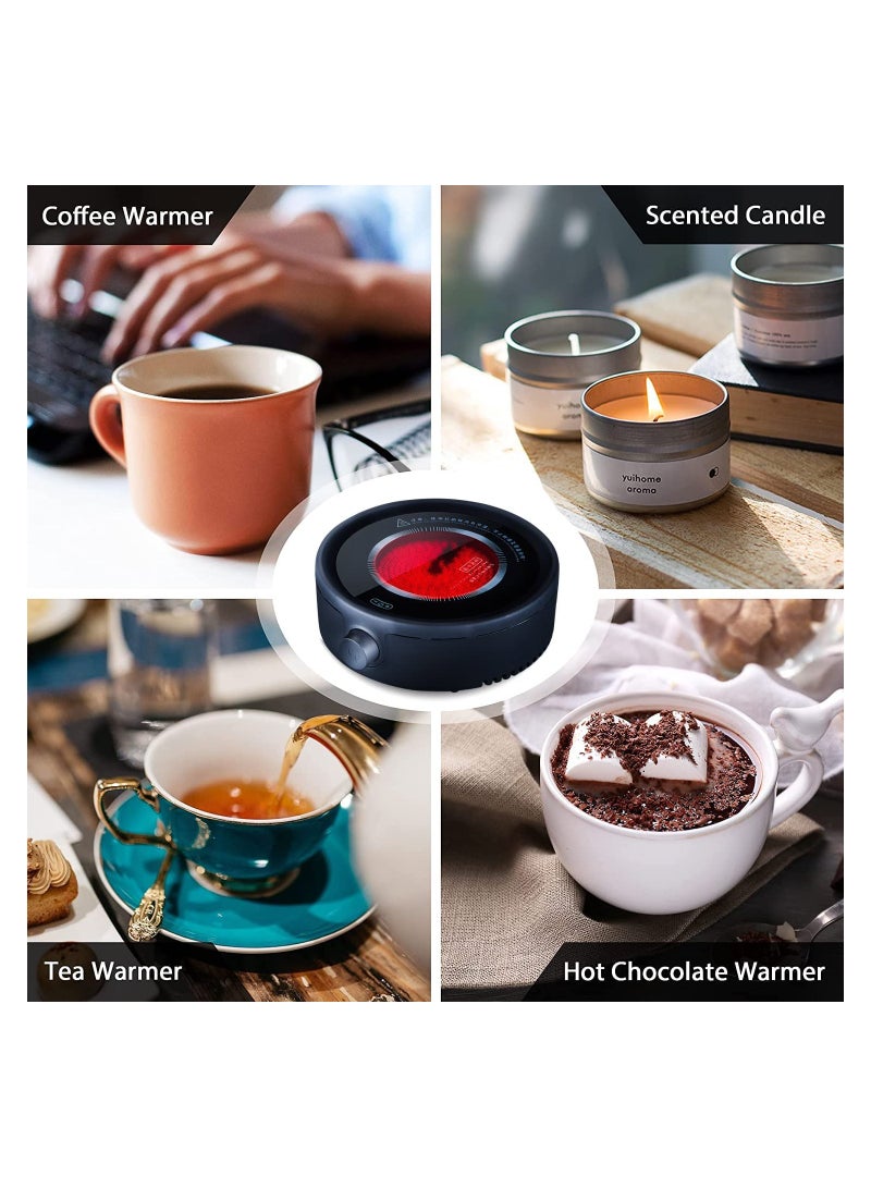 GGEROU Electric Mini Coffee Pot Warmer, Electric Teapot Stove Portable, 800W Electric Ceramic Stove Coffee Heater,Black  - Image 5