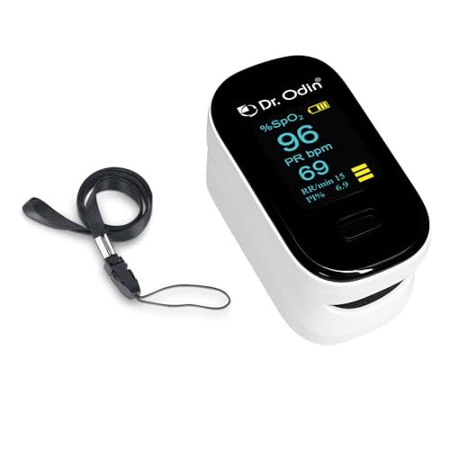 Dr.Odin Dr. Odin OPO 103 Fully Automatic Pulse Oximeter for SpO₂ & Pulse Rate Monitoring with Dual-Color 360° Rotating Display, Perfusion Index, Respiratory Rate Indicator & Auto Shut-Off (White) - Image 1