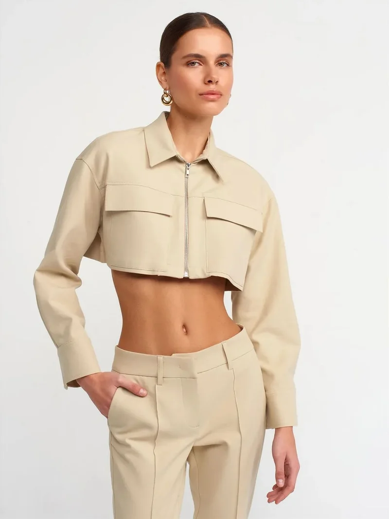 ديلفين Dilvin Cropped Cotton Poplin Puffer Jacket