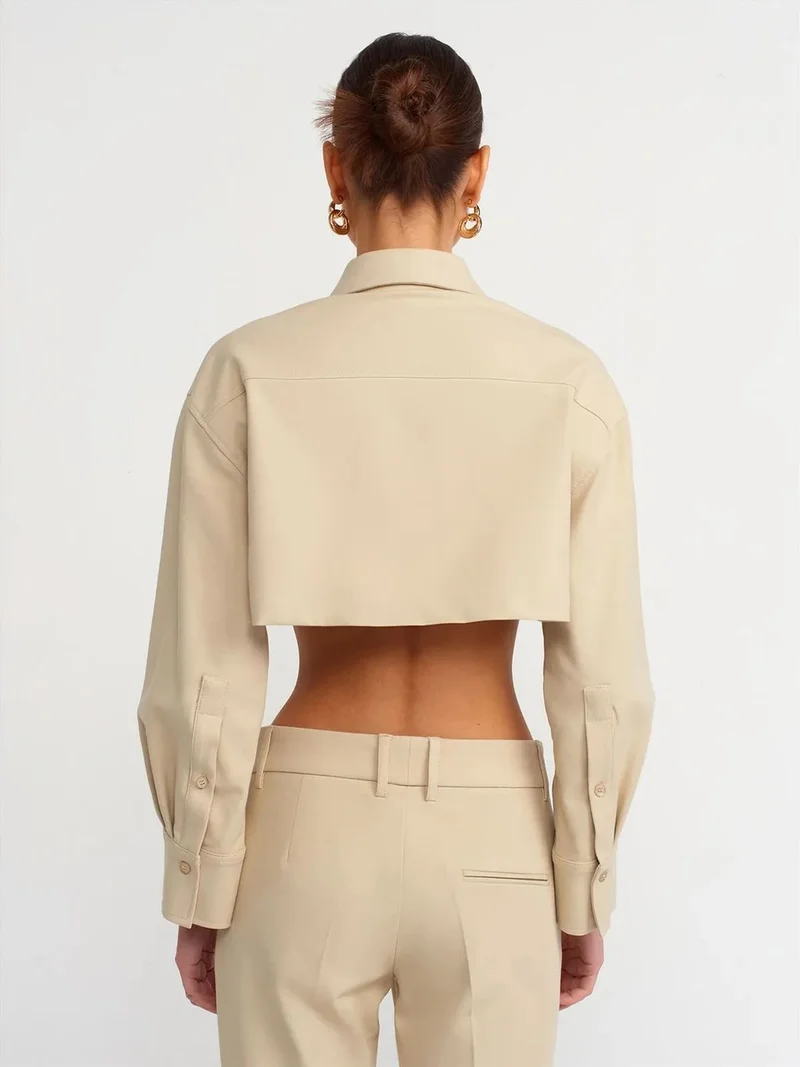 ديلفين Dilvin Cropped Cotton Poplin Puffer Jacket
