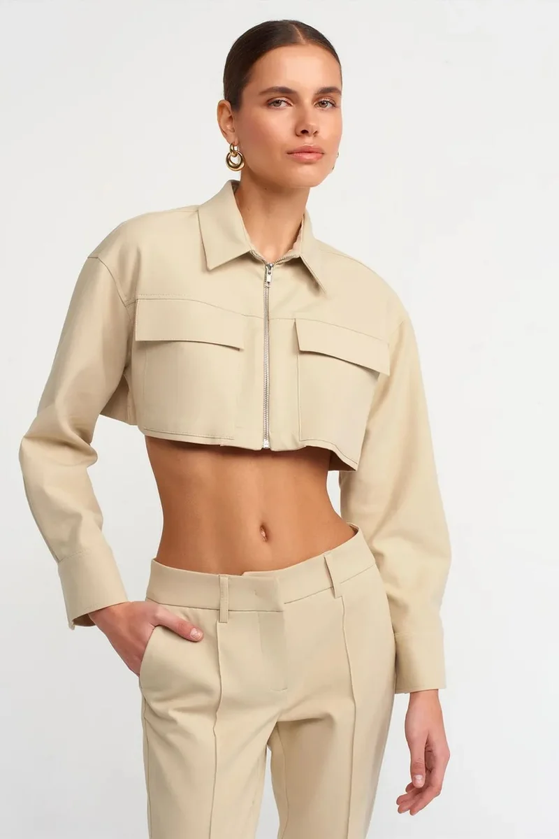DILVIN Cropped Cotton Poplin Puffer Jacket