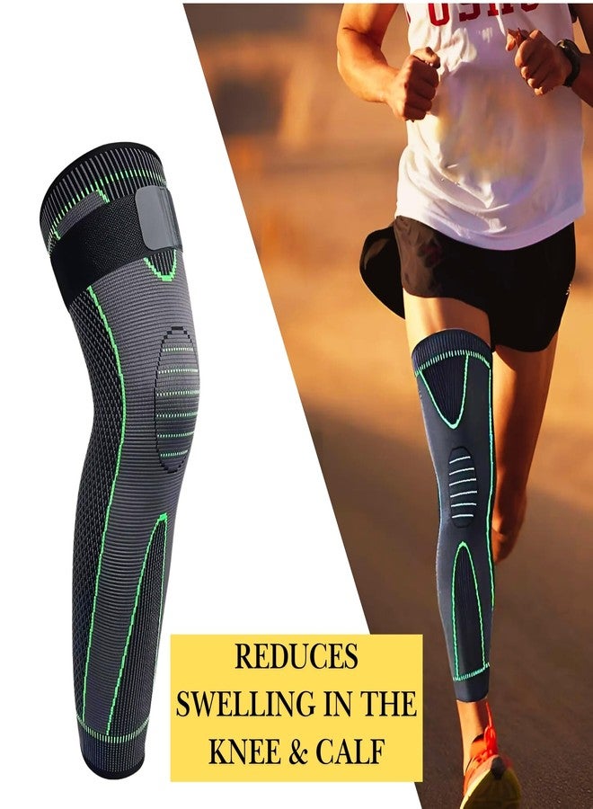 UnV Nylon Knee Support For Men- 3D Knitted Knee Brace For Gym, Workout And Pain Relief | Extra Long Leg Braces Knee Sleeve For Working Out, Joint Pain 1 Paire - Image 2