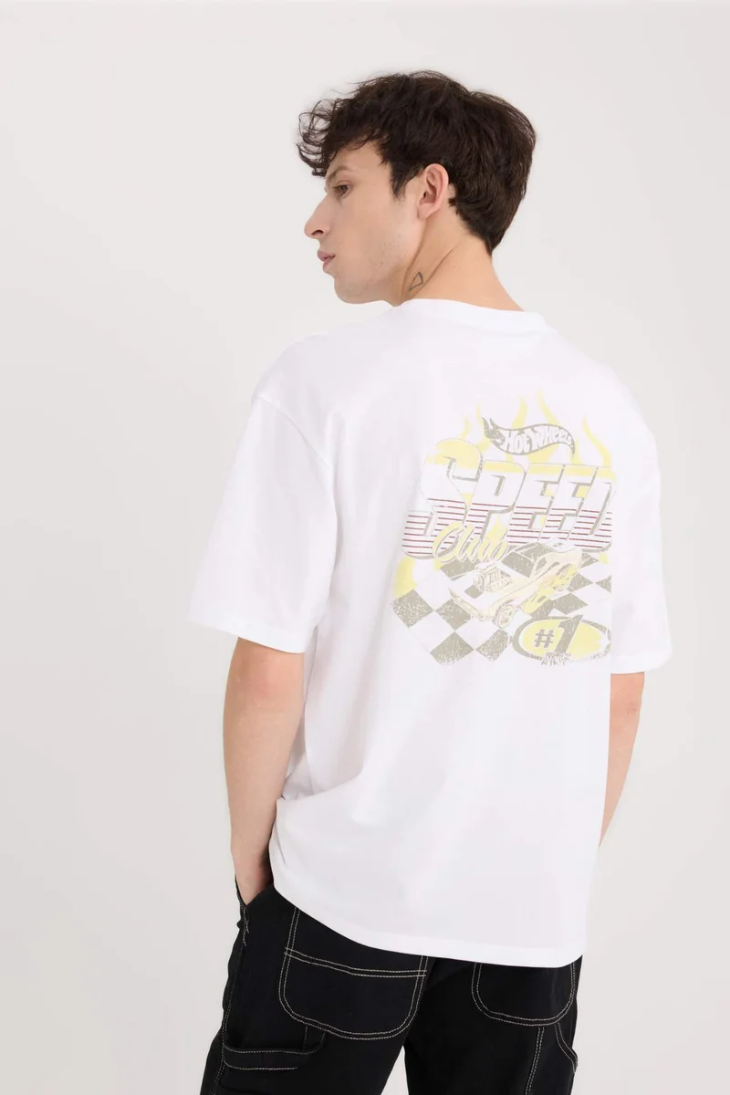 ديفاكتو Hot Wheels Licensed Boxy Fit Crew Neck Printed Short Sleeve T-Shirt