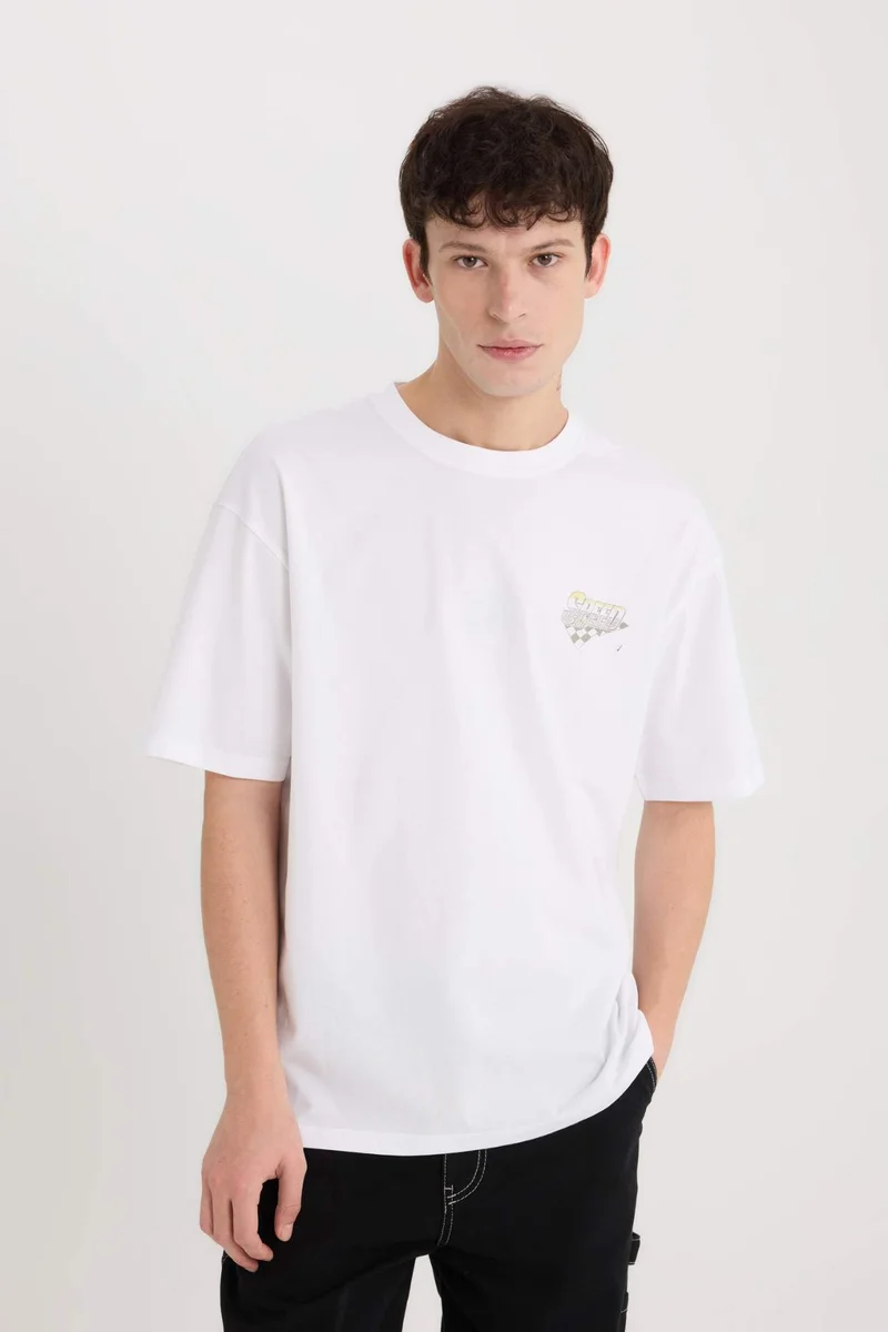 ديفاكتو Hot Wheels Licensed Boxy Fit Crew Neck Printed Short Sleeve T-Shirt