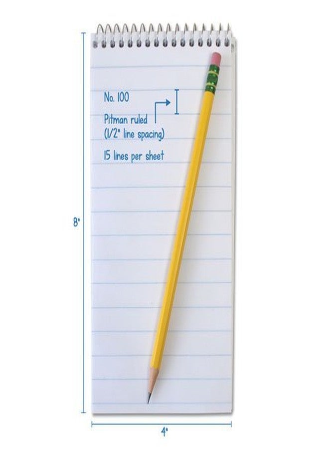 Portage Reporters Notebook – Top Bound Spiral Notepad, Blank Cover Steno Note Book, Perfect for Reporters & Journalists Taking Notes in the Field, Wide Ruled – 4 x 8 In, 70 Sheets, 12 Pack - Image 4