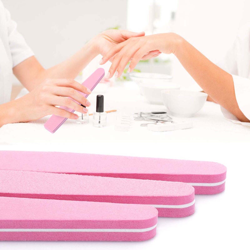 20Pcs Nail Buffers Block Files Sponge Washable Double Sided 100/180 Sanding Buffing File for Acrylic Nails, (Pink) - Image 3