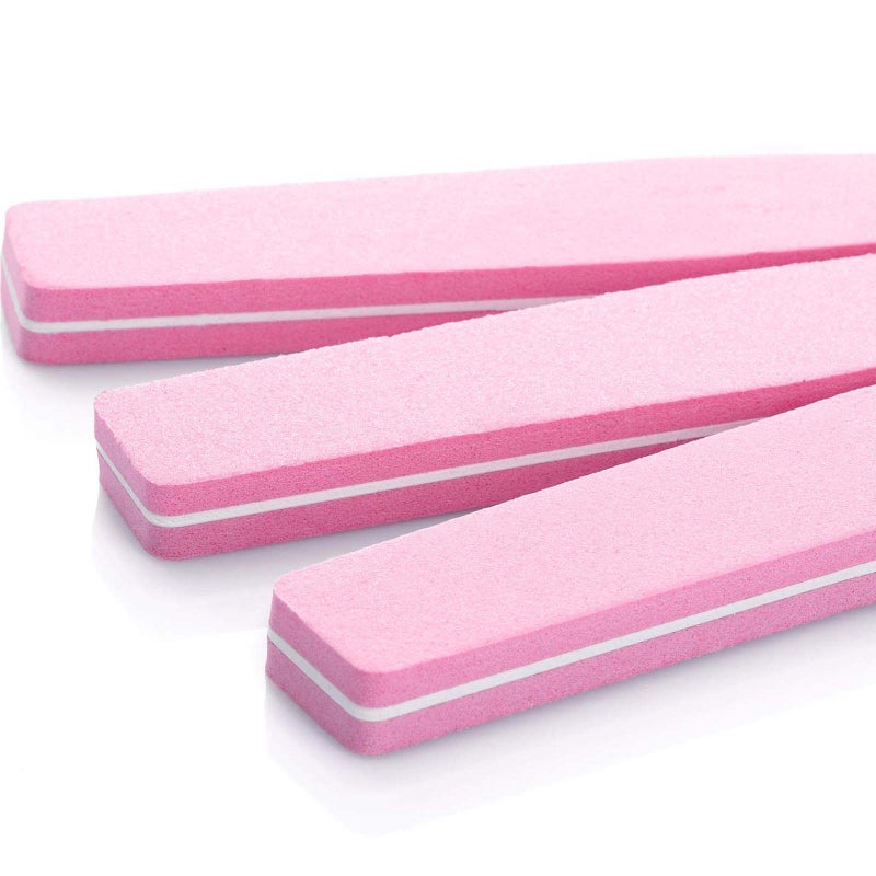 20Pcs Nail Buffers Block Files Sponge Washable Double Sided 100/180 Sanding Buffing File for Acrylic Nails, (Pink) - Image 4