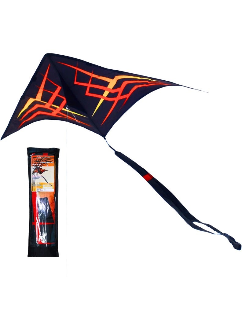 Shapeup Single Line Beach Kite for Kids & Adults, Kites for Beginner with 1.6 Meter Strong Kite String with Winder Handle, Easy-To-Fly Sport & Outdoor Toys Great for All Ages - Orange-Black