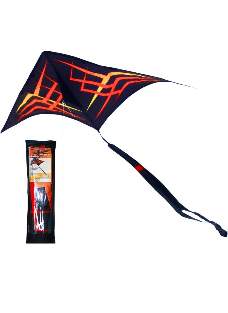 SHAPE UP Shapeup Single Line Beach Kite for Kids & Adults, Kites for Beginner with 1.6 Meter Strong Kite String with Winder Handle, Easy-To-Fly Sport & Outdoor Toys Great for All Ages - Orange-Black  - Image 1