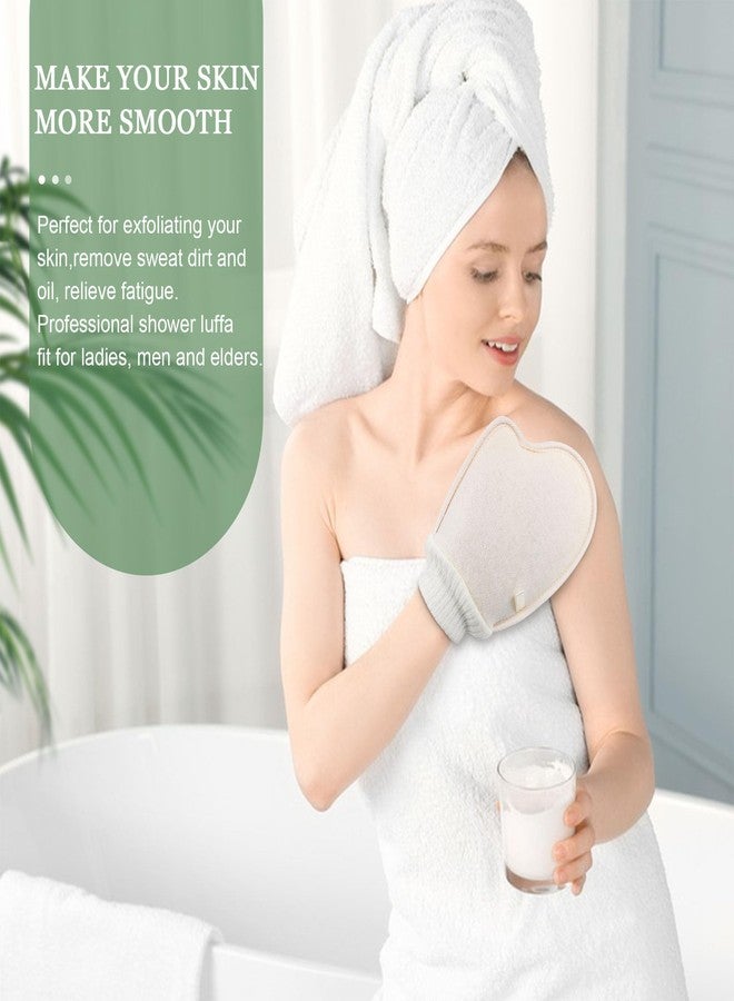 OWIIZI Natural Loofah Exfoliating Body Scrubber, Bath Loofa Scrub Exfoliator Mitten Glove Shower Luffa Sponge Pad for Men Women Elderly (1 Pcs, Double-Sided) - Image 5